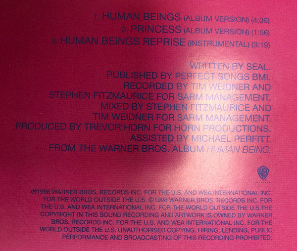 Seal : Human Beings (CD, Single, Dis)