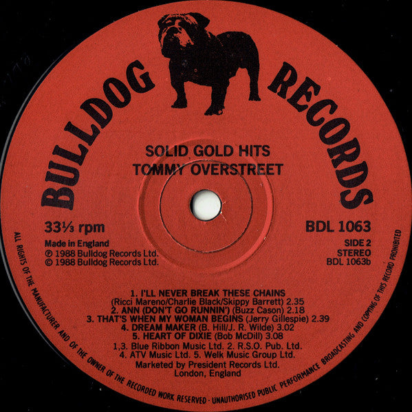 Tommy Overstreet : Solid Gold Hits (LP, RE)
