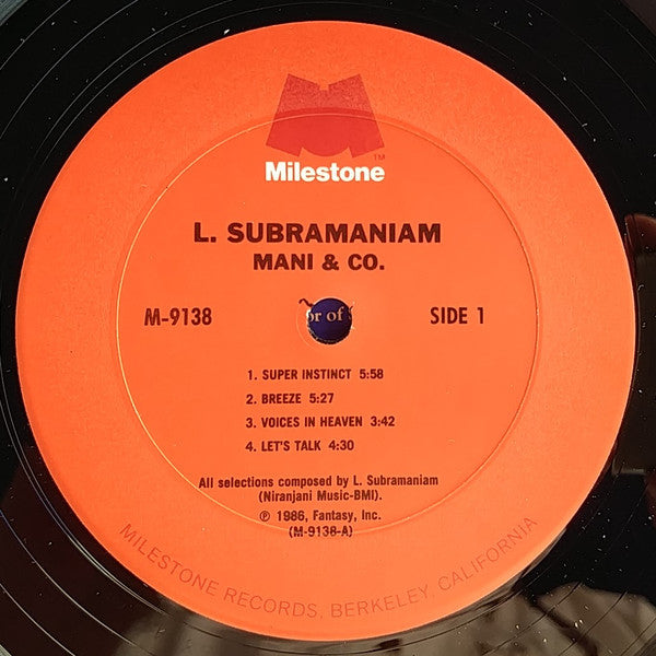 L. Subramaniam : Mani & Co. (LP, Album)