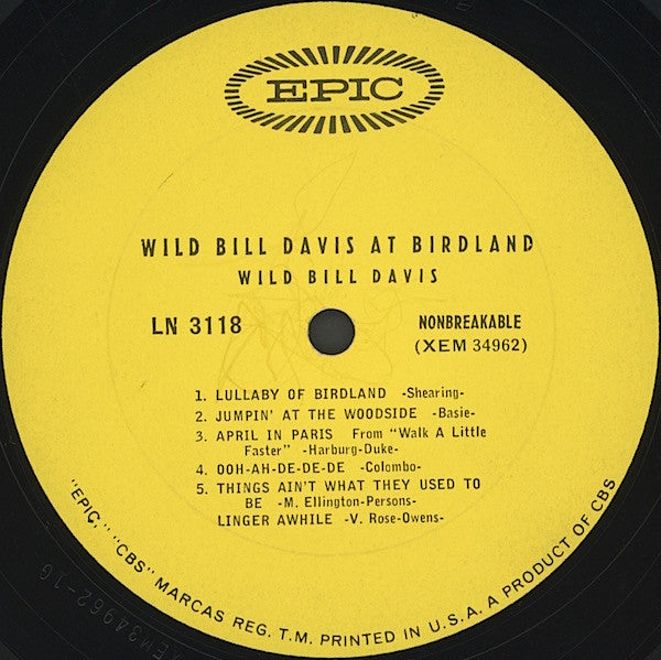 Wild Bill Davis : At Birdland (LP, Album, Mono, RP)