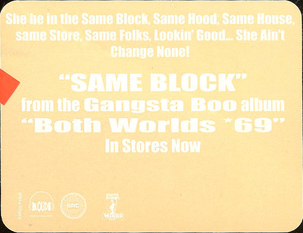 Gangsta Boo : Same Block (12", Single, Promo)