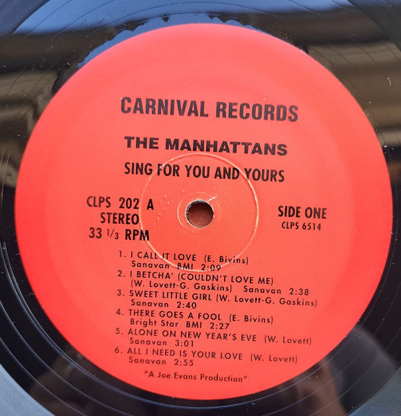 The Manhattans* : Sing For You And Yours (LP, Album, RE)