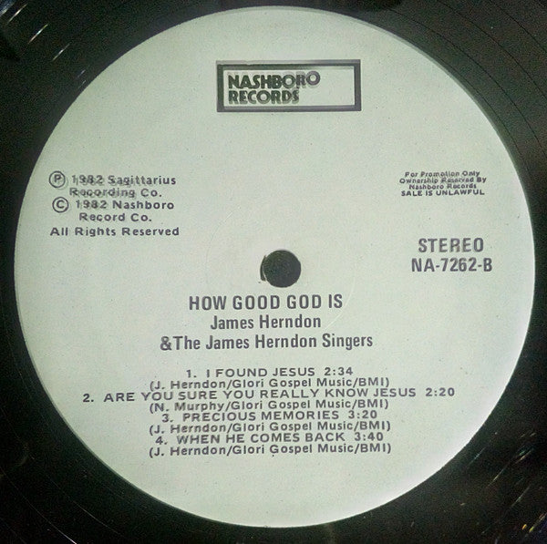 James Herndon & James Herndon Singers : How Good God Is (LP, Album)
