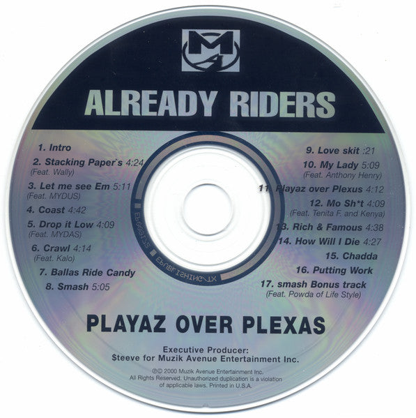 Already Riders : Playaz Over Plexus (CD, Album)