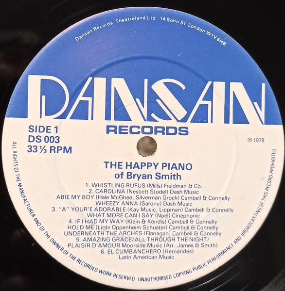 Bryan Smith (10) : The Happy Piano Of Bryan Smith (LP)