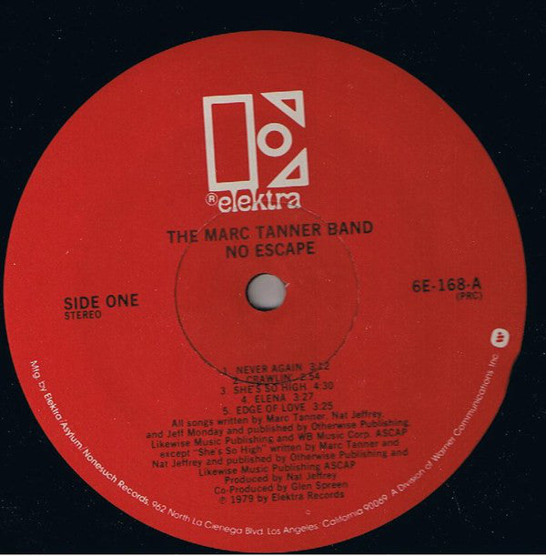 The Marc Tanner Band : No Escape (LP, Album, PRC)