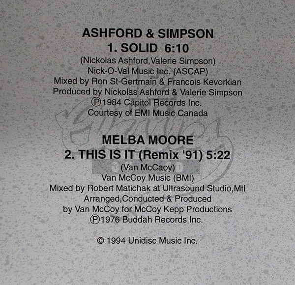 Ashford & Simpson / Melba Moore : Solid / This Is It (Remix '91) (CD, Single)