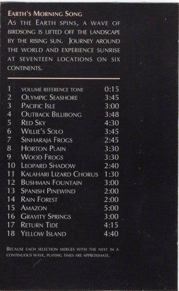 Gordon Hempton : Earth's Morning Song (Cass, Chr)