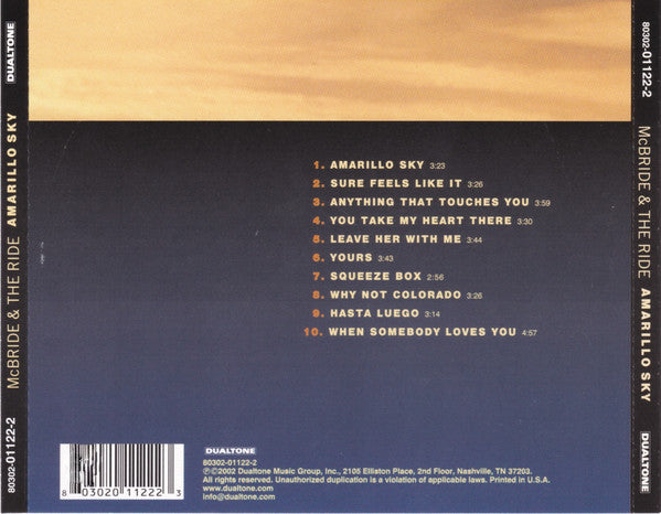 McBride & The Ride : Amarillo Sky (CD, Album)