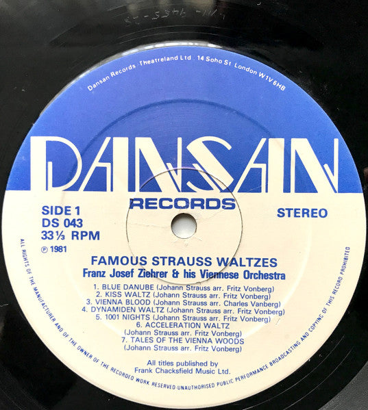 Franz Josef Ziehrer : Famous Strauss Waltzes (LP)