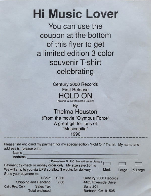 Thelma Houston : Hold On (12", Maxi)