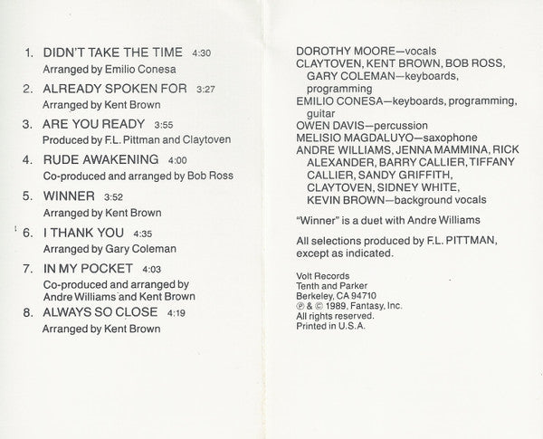 Dorothy Moore : Winner (Cass, Album)