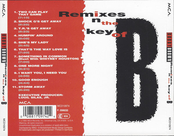 Bobby Brown : Remixes In The Key Of B (CD, Album, Mixed)