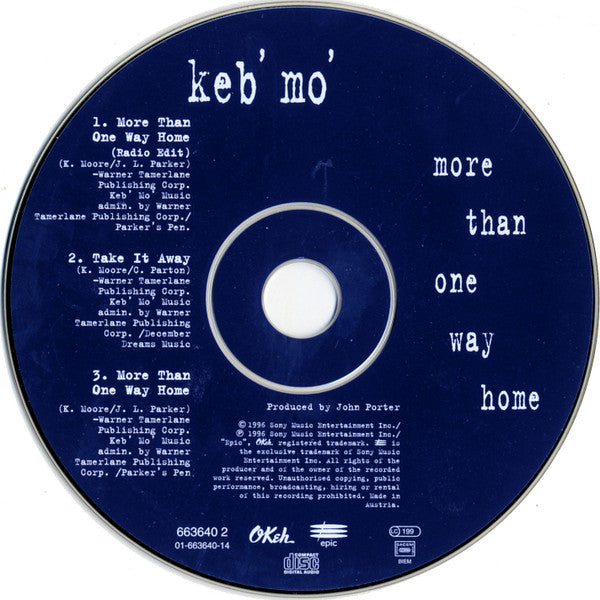 Keb' Mo' : More Than One Way Home (CD, Maxi)