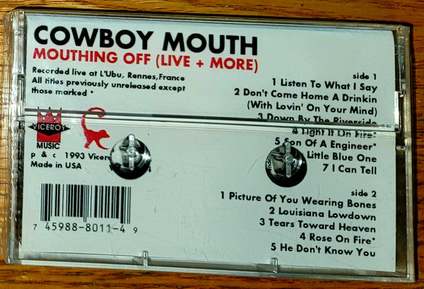 Cowboy Mouth : Mouthing Off (Live + More) (Cass, Album, Cle)