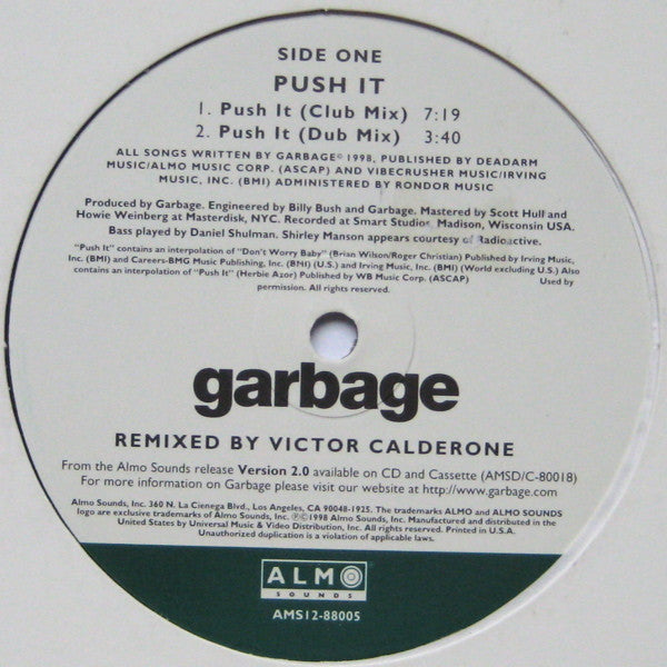 Garbage : Push It / I Think I'm Paranoid (12")