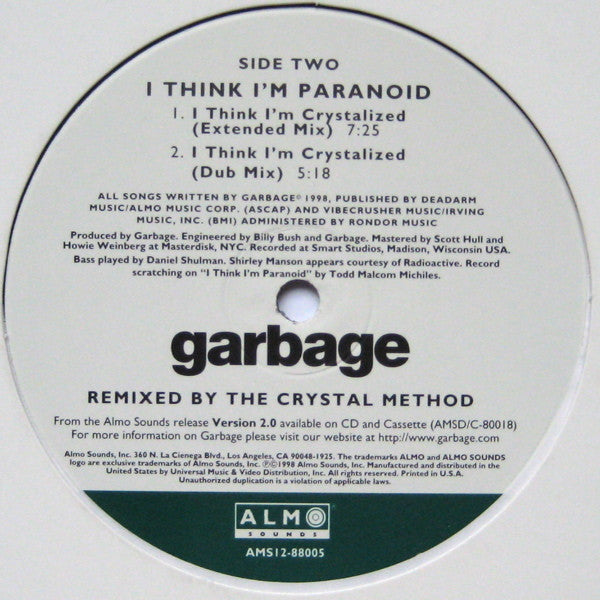 Garbage : Push It / I Think I'm Paranoid (12")