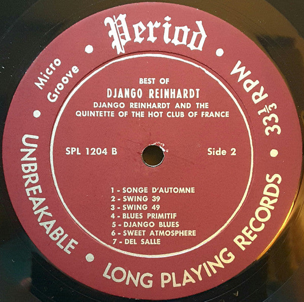 Django Reinhardt And The Quintette Of The Hot Club Of France* : Best Of Django Reinhardt (LP, Comp, Mono)