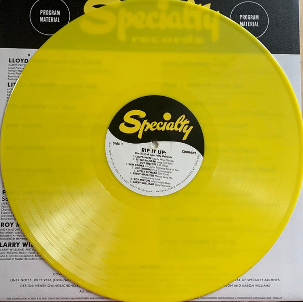 Various : Rip It Up: The Best Of Specialty Records (LP, Comp, Yel)