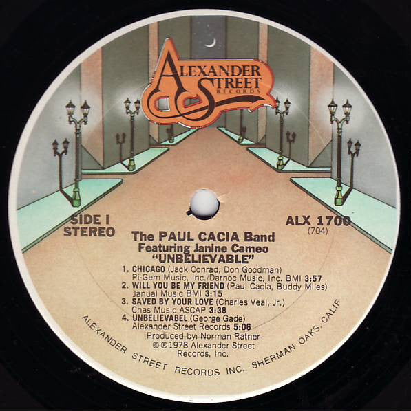 Paul Cacia Band Featuring Janine Cameo : Unbelievable (LP, Album)
