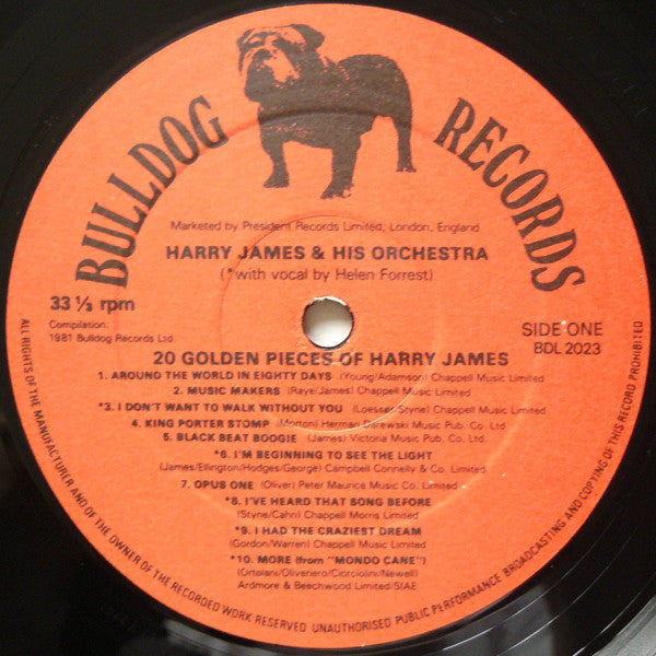 Harry James And His Orchestra : 20 Golden Pieces Of Harry James (LP, Comp)