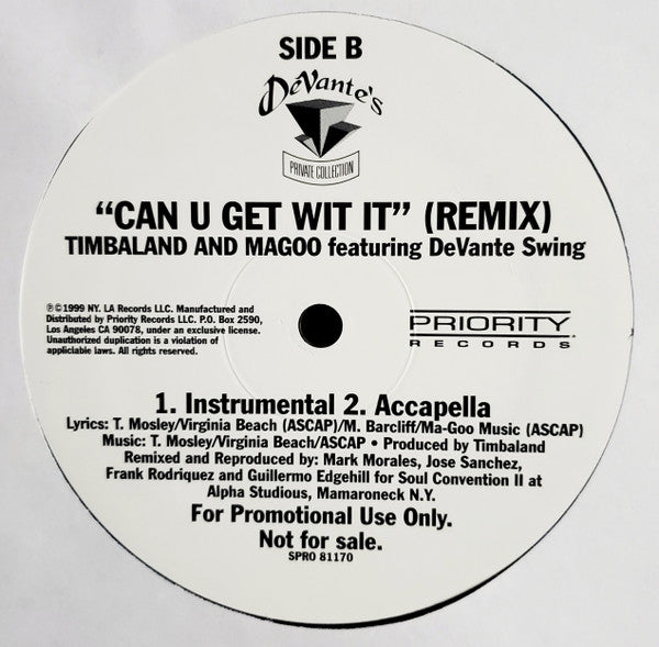 Timbaland & Magoo featuring DeVante Swing : Can U Get Wit It (Remix) (12", Single, Promo)
