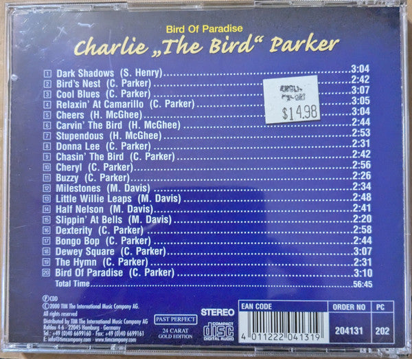 Charlie "The Bird" Parker* : Bird Of Paradise (CD, Comp)
