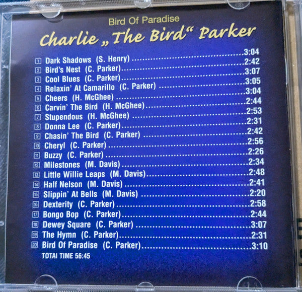 Charlie "The Bird" Parker* : Bird Of Paradise (CD, Comp)