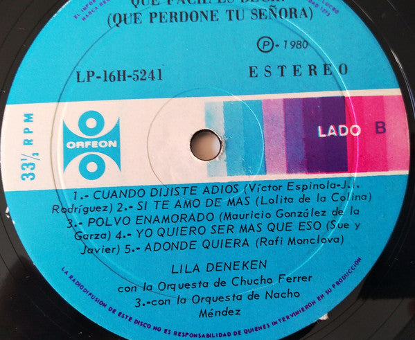 Lila Deneken : Adonde Quiera (LP, Album)