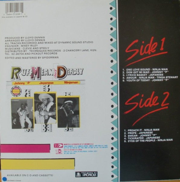 Johnny P, Japanese & Ninjaman : Ruff Mean And Deadly (LP, Album)