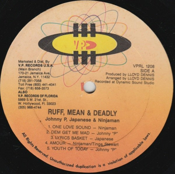 Johnny P, Japanese & Ninjaman : Ruff Mean And Deadly (LP, Album)