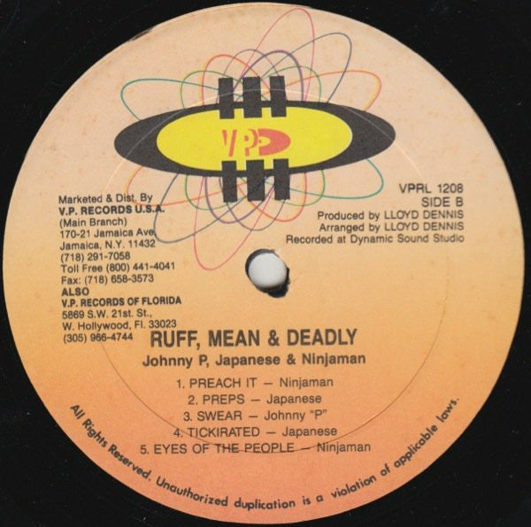 Johnny P, Japanese & Ninjaman : Ruff Mean And Deadly (LP, Album)