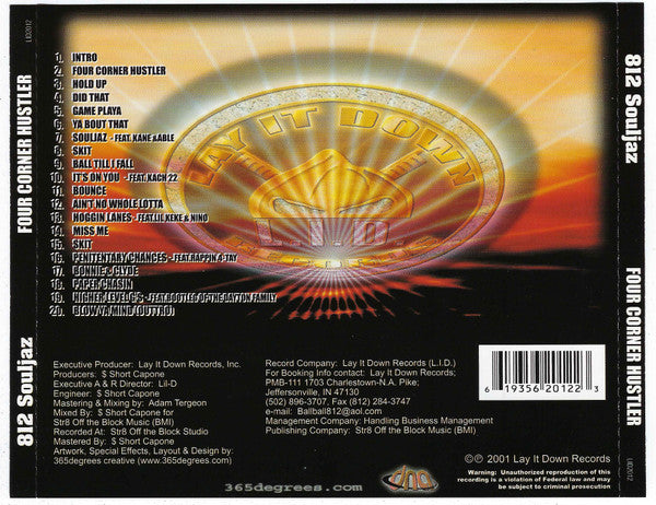 Short Capone* Of 812 Souljaz : Four Corner Hustler (CD, Album)