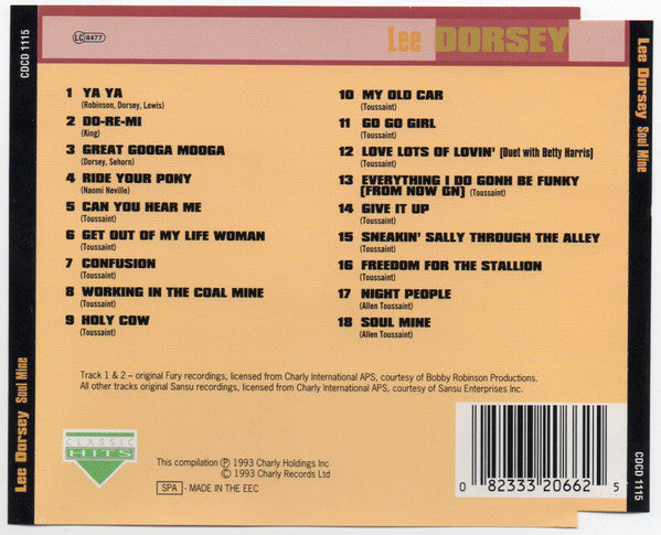 Lee Dorsey : Soul Mine (CD, Comp, Mono)