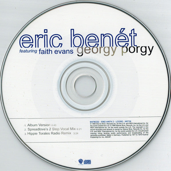 Eric Benét Featuring Faith Evans : Georgy Porgy (CD, Single)