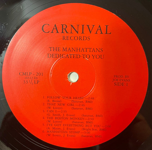 The Manhattans* : Dedicated To You (LP, Album, RE)