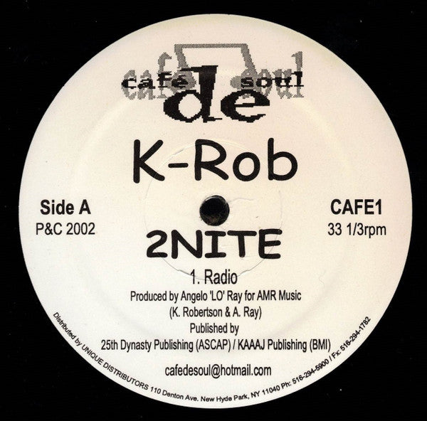 K-Rob (3) : 2Nite (12", Maxi)