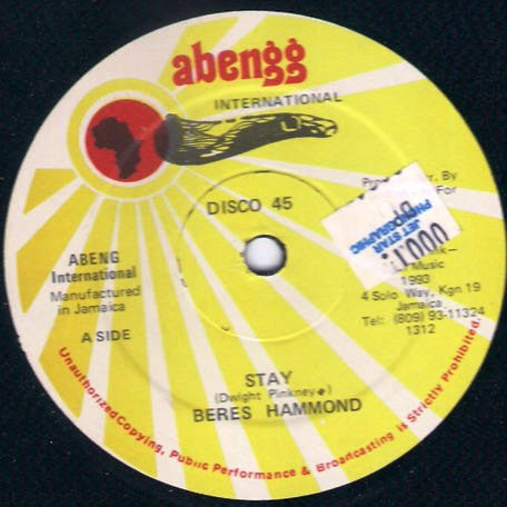 Beres Hammond / Pam Hall / Dwight Pinkney : Stay / Lonely (12")