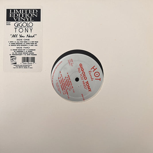 Gigolo Tony : All You Need (LP, Album, Ltd, Sil)