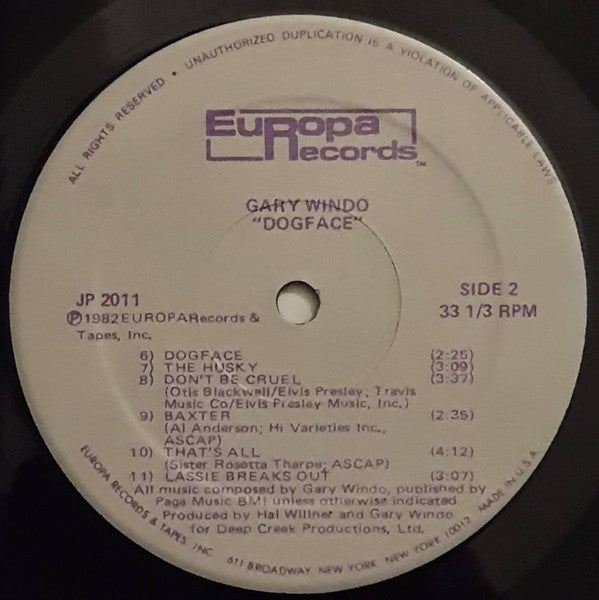 Gary Windo : Dogface (LP, Album)