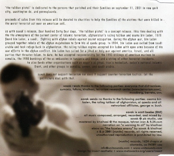 Savak : The Taliban Pistol (CD, EP)