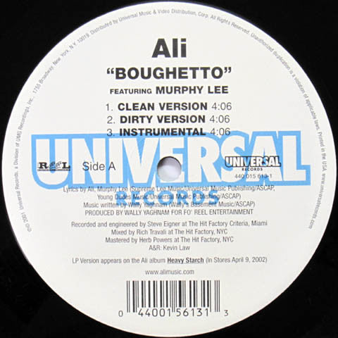 Ali (2) : Boughetto / I Got This (12", Single)