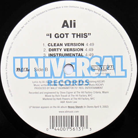 Ali (2) : Boughetto / I Got This (12", Single)