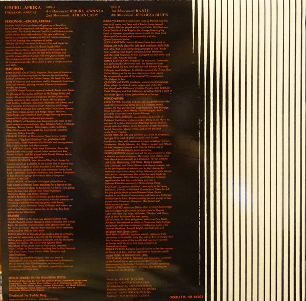 Randy Weston : Uhuru Afrika (LP, Album, RE)