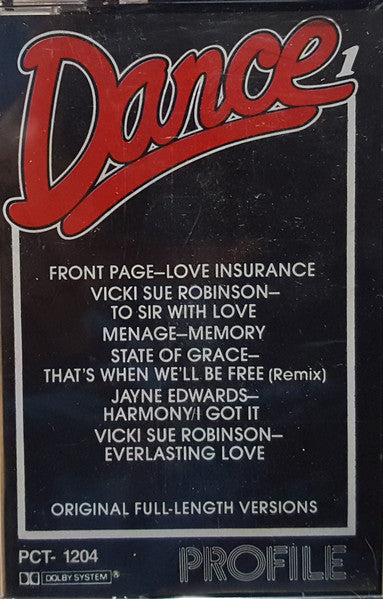 Various : Dance 1 (Original Full-Length Versions) (Cass, Comp, Dol)