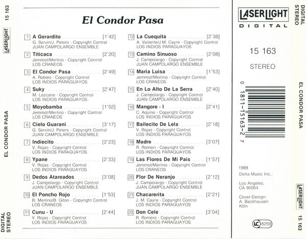 Various, Juan Campolargo, Los Indios, Los Craneos : El Condor Pasa: Indian Harps And Flutes (CD, Album)