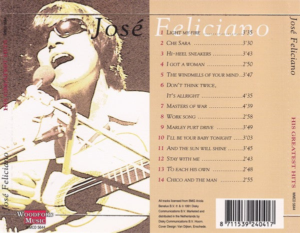José Feliciano : Che Sara - His Greatest Hits (CD, Comp)