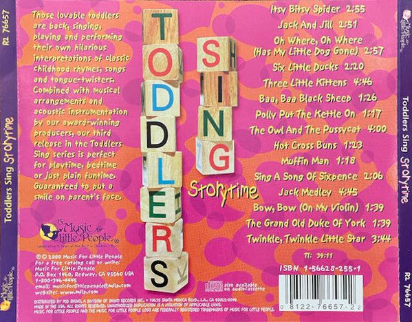 Music For Little People Choir : Toddlers Sing Storytime (CD, Album)