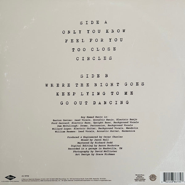 Boy Named Banjo : Circles (LP, Album, Whi)