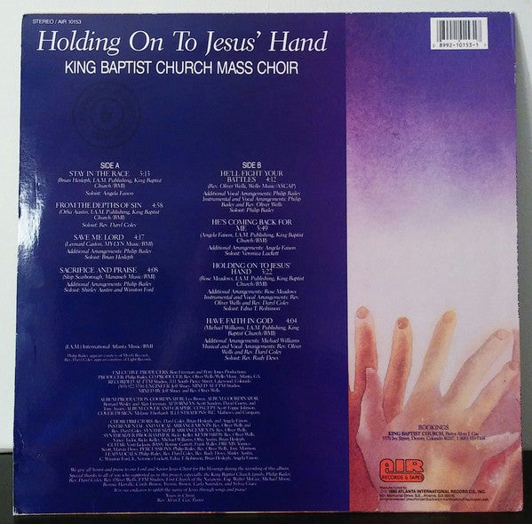 King Baptist Church Mass Choir : Holding On To Jesus' Hand (LP, Album)